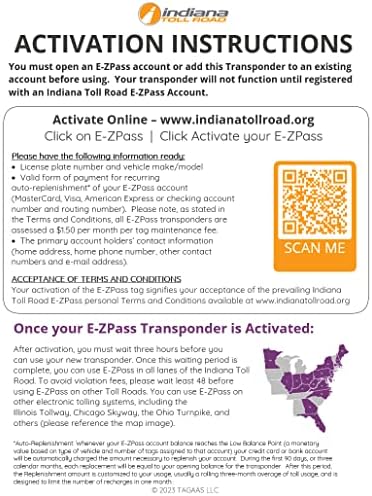 E -ZPASS Transponder - Indiana Toll Road