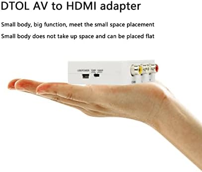 DTOL RCA la HDMI, AV până la HDMI Converter, 1080p Mini RCA Composite CVBS Adaptor audio pentru PAL/NTSC/PC/PS3/STB/Xbox VHS/VCR/Blue-Ray DVD player