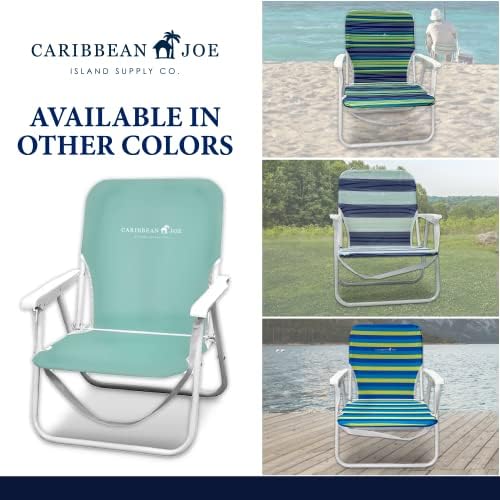 Scaun de plajă pliabil din Caraibe Joe, 1 poziție scaun de camping ușor și portabil pliabil cu curea de transport, mentă