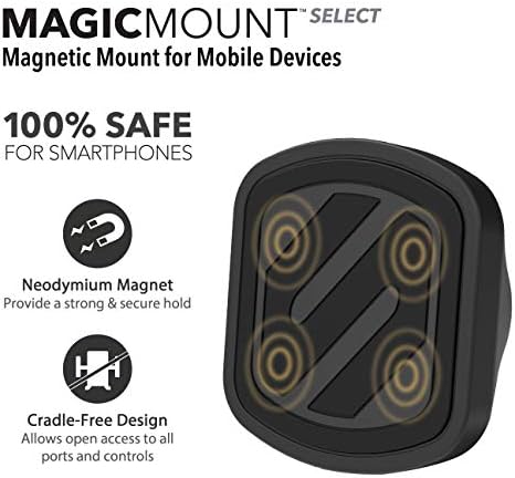 Scosche MMWSM-XCES0 MagicMount selectați Suport Magnetic pentru telefon, GPS sau tabletă, Cap reglabil la 360 de grade, suport