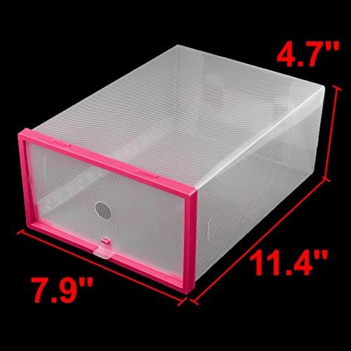Qtqgoitem plastic pentru baie pentru baie pantofi pliabili cizme de depozitare cutie de containere organizator roz