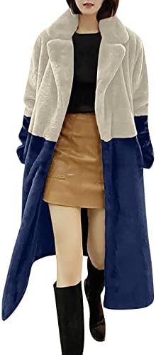 Basysin LAPEL CARDIGANS Femeie cu mâneci lungi Colorblock parka Loungewear confortabil confortabil de iarnă Fluffy Tunică înveliș