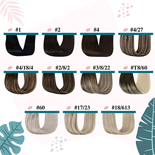 Extensii de păr Hetto Micro Loop păr invizibil Blond evidențiați 18 Inch 50g 50s U Tip extensii de păr Păr Uman4/27 maro închis