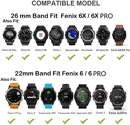 Azanu 26 22mm Quickfit Watch Band pentru Garmin Epix/Fenix ​​7x 7 Solar 6x Pro 5 5x Plus/Descent Mk2i Titanium Metal curele
