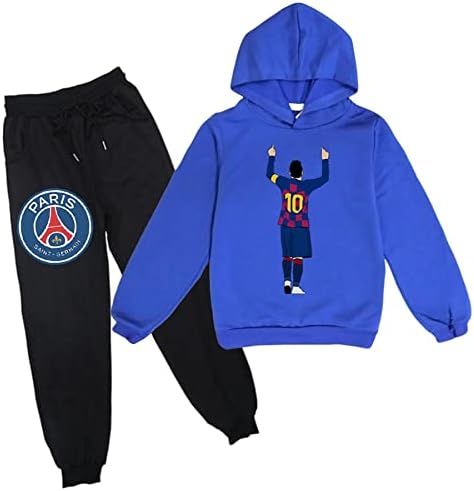 Hoertu Kids Lionel Messi Pullcover Pullover Hood and Jogger Pants Sets Sets 2 piese Casual Atletic Outfituri pentru băieți