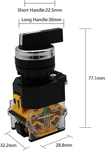 CEKGDB 22mm Buton selector întrerupător rotativ Latching Momentary 2NO 1NO1NC 2 3 Poziție DPST 10A 400V Pornire/oprire a comutatorului