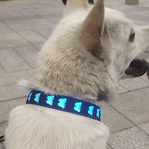 Guler de câine LED luminos, design fluture 3D, material moale, USB-C reîncărcabil 15 moduri Flash 8 culori, Negru)