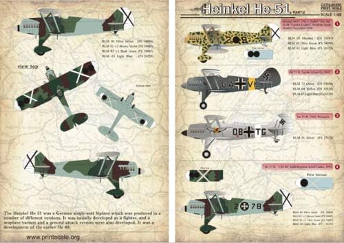 Scara de imprimare 48-093-1/48 Decal pentru Heinkel HE-51 Partea 2