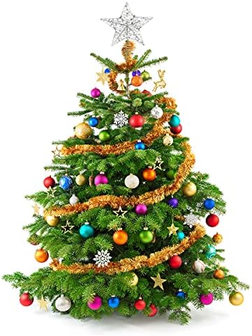 Nuobesty Christmas Tree Star Topper Lampa de Crăciun Arbori de Crăciun LAMP GLITTERED Decorații de Crăciun Decor pentru casă pentru petrecerea de Crăciun 25 x 30cm