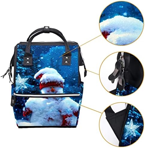 Vbfofbv scutec sac rucsac, multifunctionale portabile saci de voiaj pentru femei bărbați, Crăciun Snowman noapte