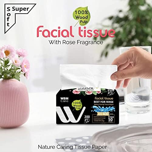 Prosoape de hârtie, îmbogățite cu parfum de trandafir, 2ly durabil și lavabil, pentru toate tipurile de piele, țesuturile faciale, pachet de 10