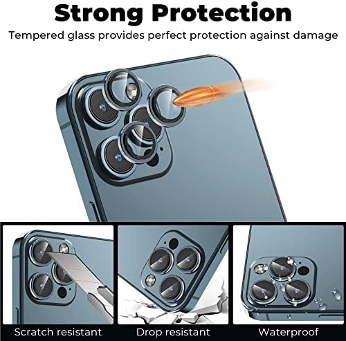 Whpxjy iPhone 12 Pro Max Protector pentru lentile pentru cameră cu inel din aliaj de aluminiu, Protector pentru cameră din