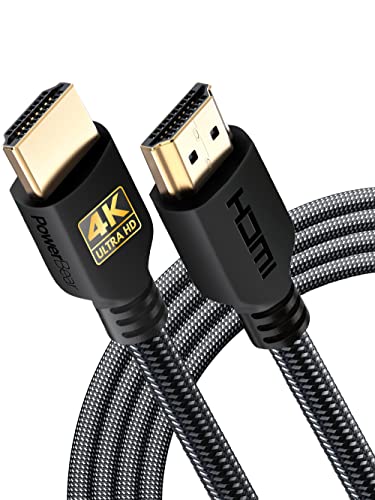 PowerBear 4K cablu HDMI 10 ft [2 Pack] de mare viteză, Nailon împletit & Conectori de aur, 4K @ 60Hz, Ultra HD, 2K, 1080p,