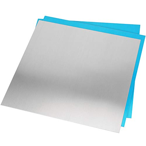 Tablă de aluminiu, ZEONHAK 3 buc 6061 T651 12 x 12 x 0,06 inci placă plată din aluminiu simplă acoperită cu folie de protecție,