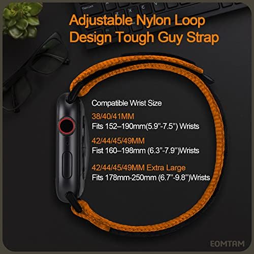 Eomtam bărbați lățime 30mm curea de nailon reglabilă pentru Apple Watch Band Ultra 49mm 45mm 44mm 42mm 41mm 40mm 38mm, sport