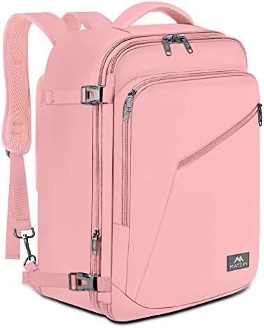 Rucsac de călătorie roz MATEIN pentru femei, rucsac de călătorie mare aprobat de compania aeriană, Rucsacuri extensibile, valiză