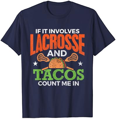 Amuzant Lacrosse Jucător Tacos Iubitor Tricou Scoala Barbati Femei T-Shirt