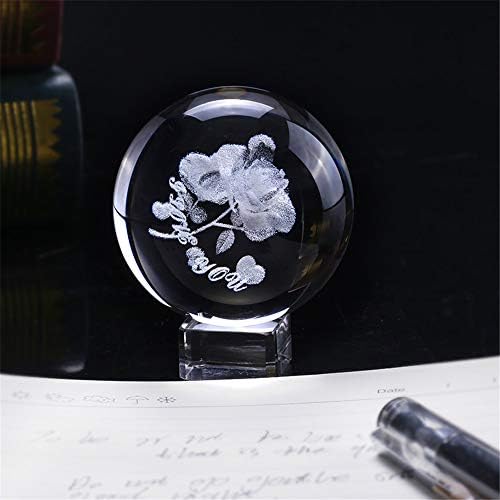 Besot 60mm 3d Laser Earth Four Leaf Clover Gravat Ball Crystal Ball miniatură Flori Glob Sfera de sticlă Sfera de casă