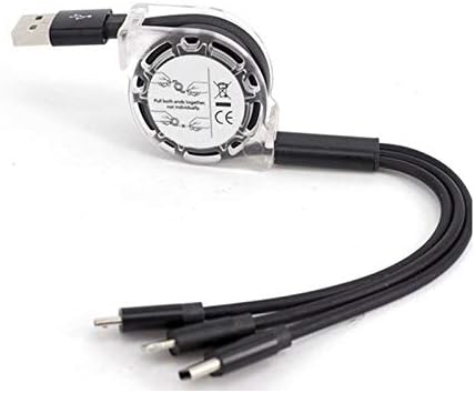 Cablu Boxwave compatibil cu Vivo V23 Pro - AllCHarge Minisync, retractabil, cablu USB portabil pentru Vivo V23 Pro - Jet Black