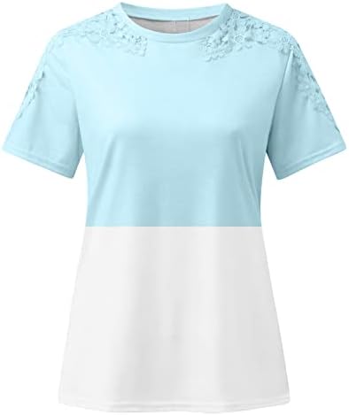 Femei Dantelă maneca scurta Tricouri Dressy Casual vedea prin T Shirt vara Doamnelor topuri și bluze Haine de afaceri
