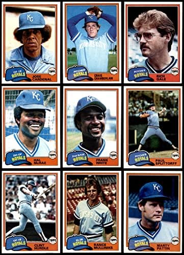 1981 Topps Kansas City Royals Team Set Kansas City Royals NM+ Royals