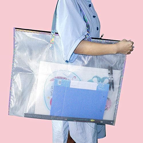 BUSOHA Art Portfolio Bag cu mâner și fermoar-pachet 2 geantă mare de depozitare a afișelor impermeabile pentru opere de artă,