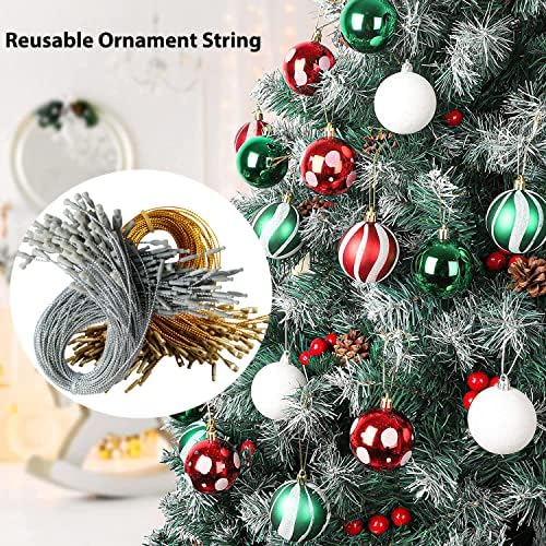 Cârlige de ornament de Crăciun Jeymei 200pcs Amestecă cu coarde de aur argintiu cu blocarea șirului metalic pentru Crăciunul