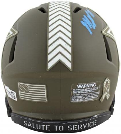 Cowboys Micah Parsons a semnat Salute to Service Speed Mini Helmet Fanatics-mini căști NFL cu autograf